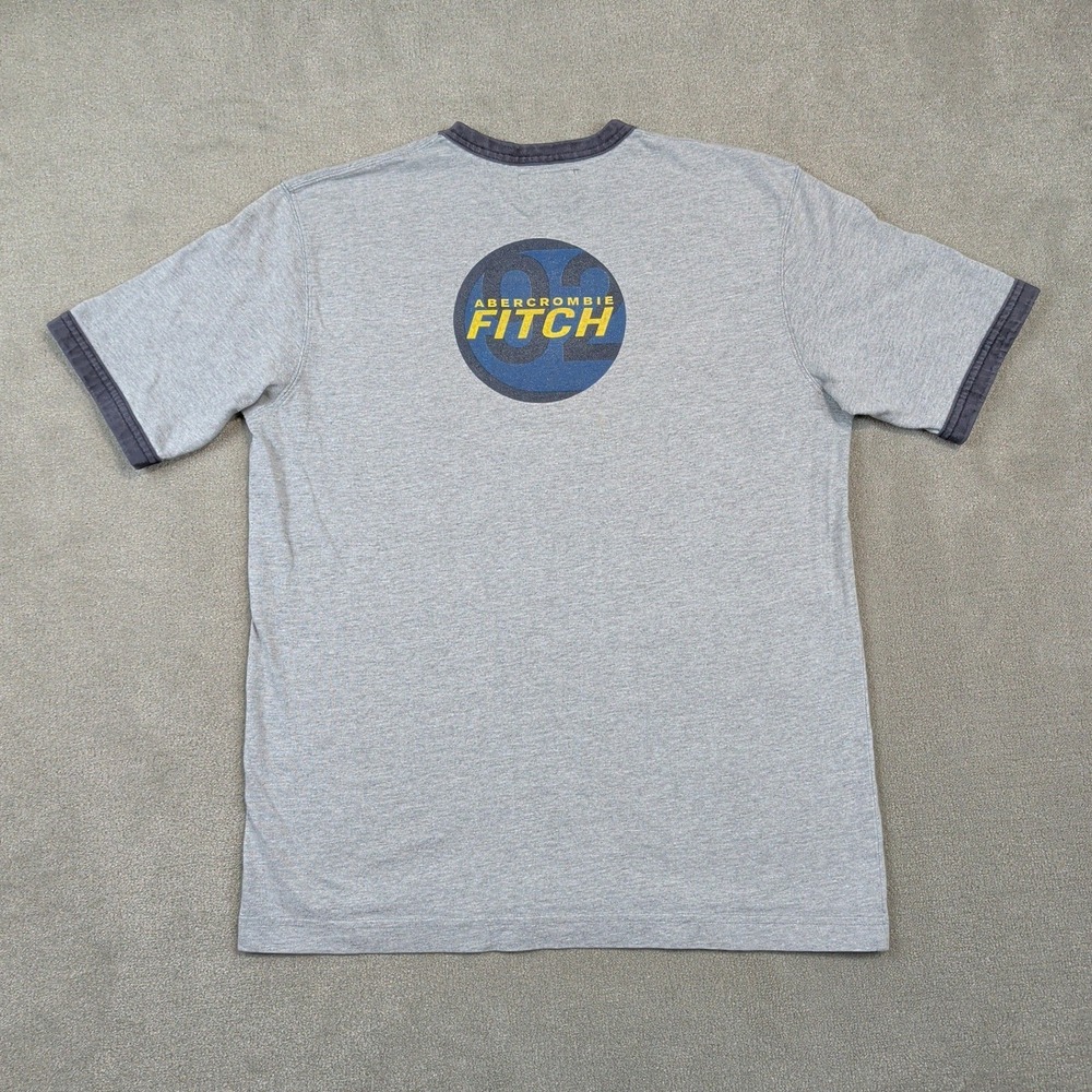 Abercrombie & Fitch Size S Mens Gray Vintage 92' Ringer Graphic T-Shirt Cotton